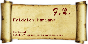 Fridrich Mariann névjegykártya